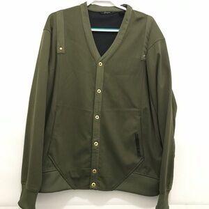 Sean John Men's Olive Green V-Neck Button Jacket Size XXL